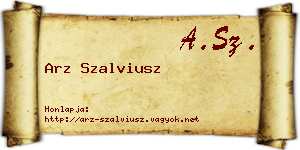 Arz Szalviusz névjegykártya